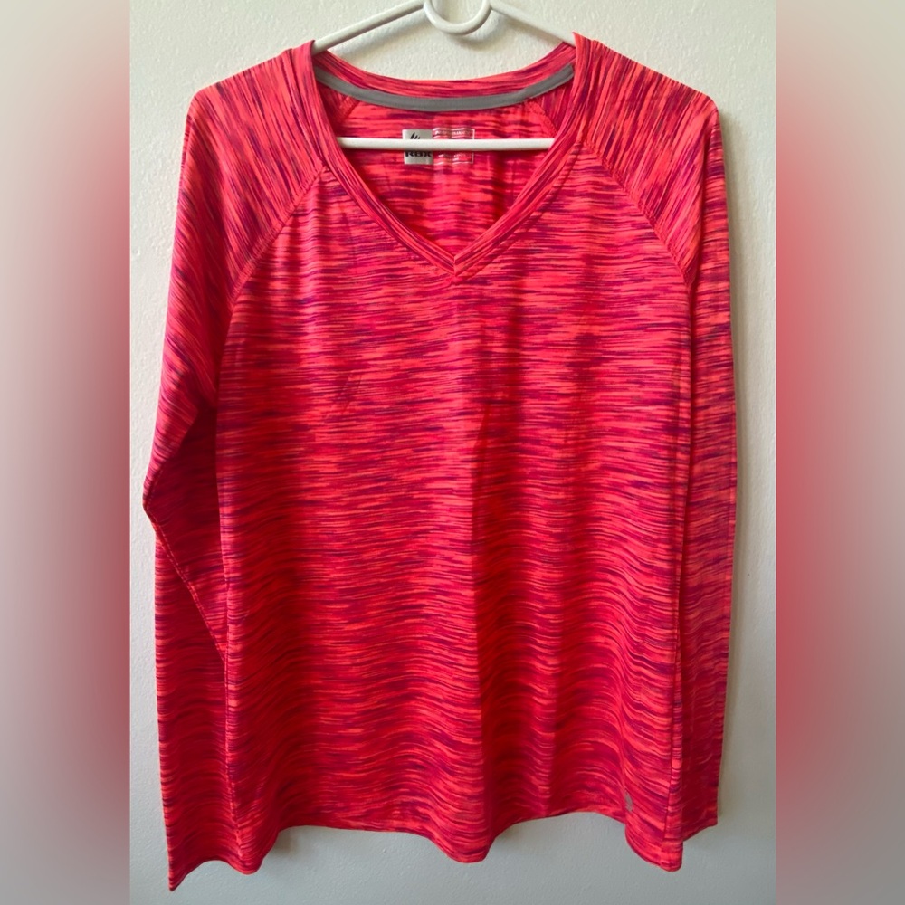 EUC RBX Women's Pink V-Neck Top L